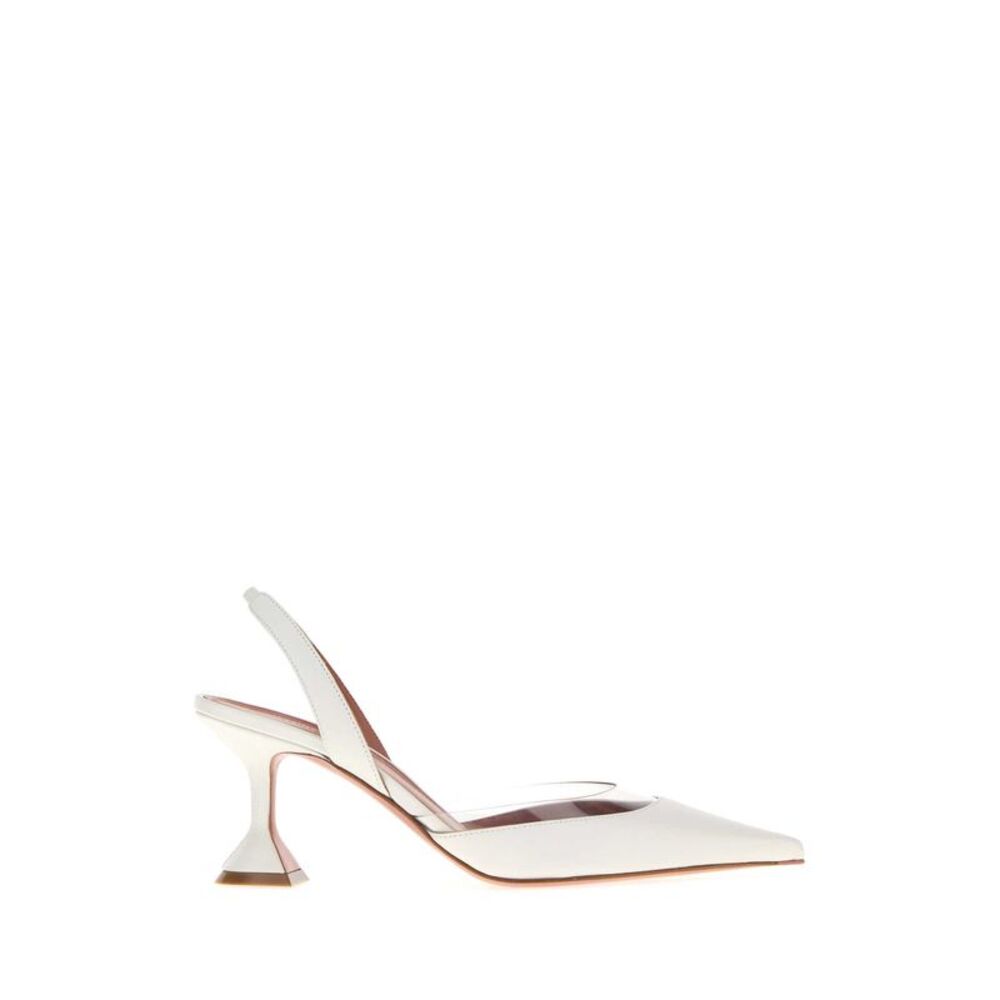 Amina Muaddi Women White Nappa Leather Lara Pumps